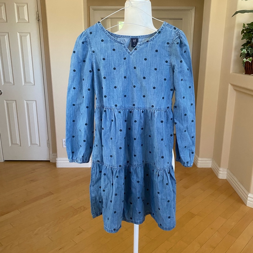 Gap Kids/Girl Blue Polka Dot Denim Dress